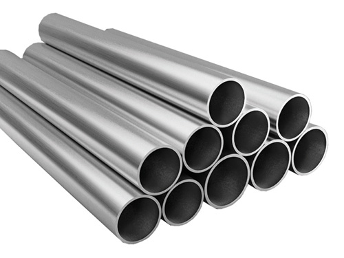 Grey galvanized steel pipes